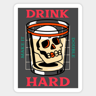 Shot Glass Skull Tattoo Double Shot Heavy Drinker Drinking Sticker